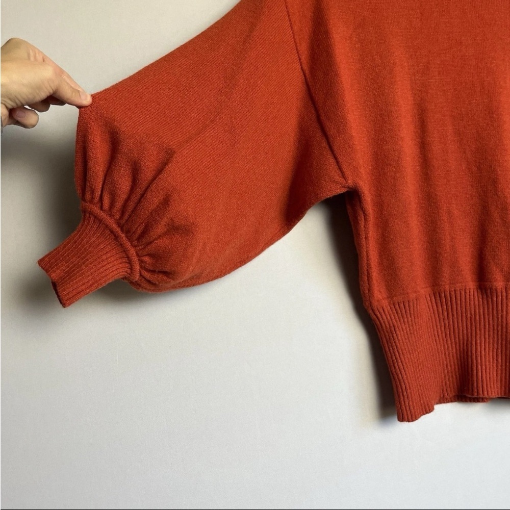 Anthropologie Moth Sz S Cabin Sweater Balloon
Dolman Sleeve Burnt Orange Fall EC - Picture 6 of 11